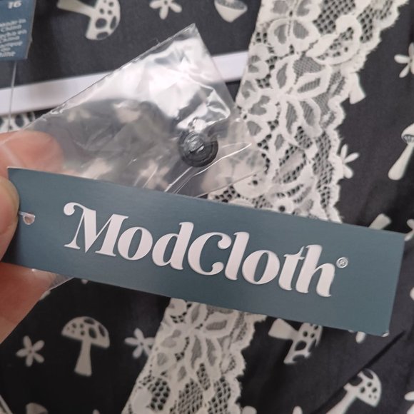 Modcloth Mushrooom Midi Dress Size 16W Leisure Meets Luxury Retro NEW - Picture 11 of 12